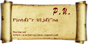 Pintér Uljána névjegykártya